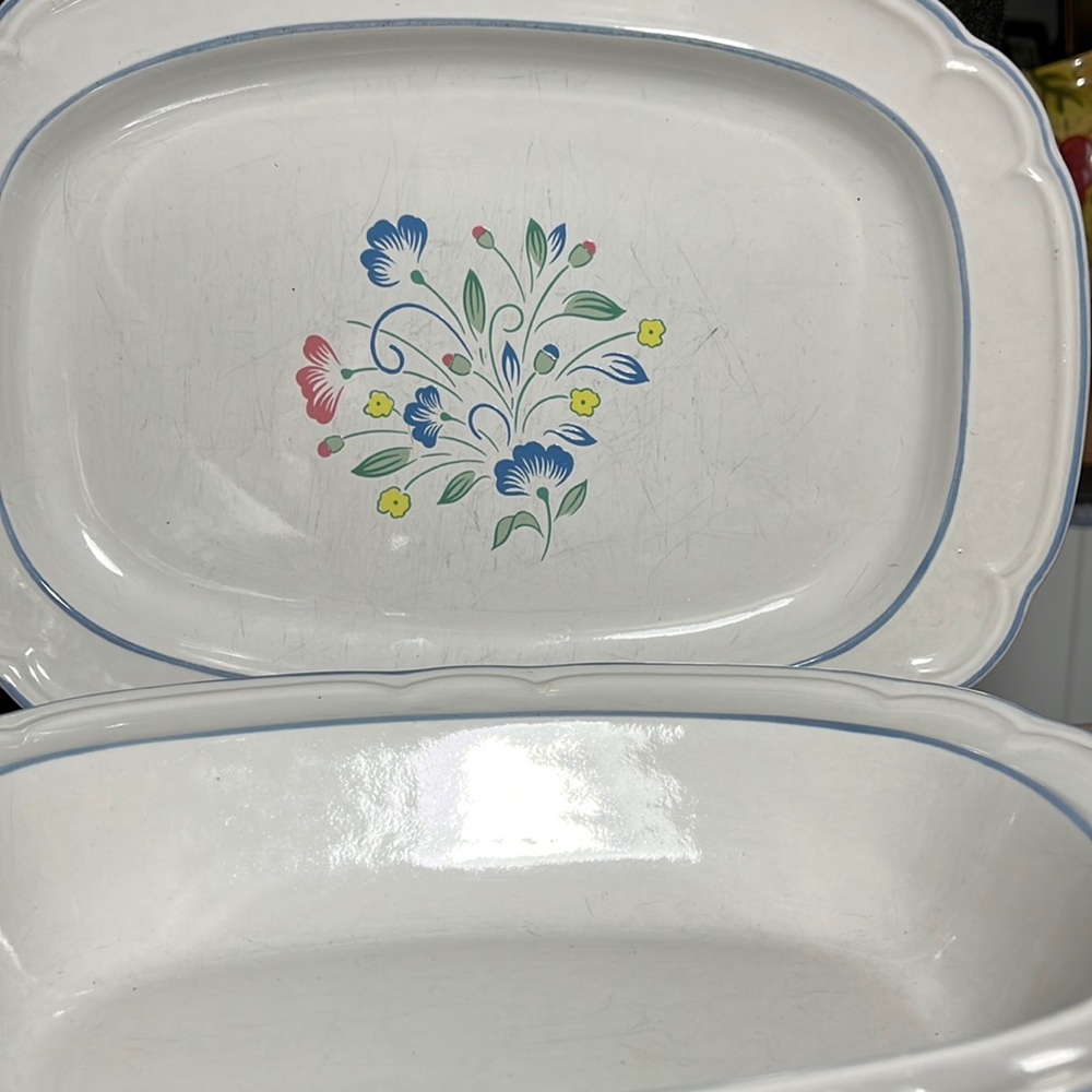 Vintage Hearthside Floral Expressions 12" Oval Serving Platter, 10 Inch